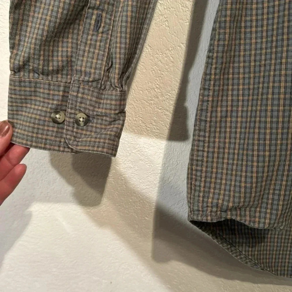 Timberland Blue & Tan Cotton Button Down Shirt size M - Picture 4 of 10